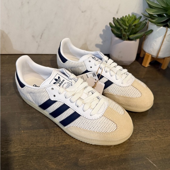 adidas Samba OG Cloud White / Night Indigo / Cream White - Picture 7 of 10